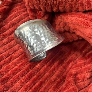Hammered Silver Cuff Bracelet
